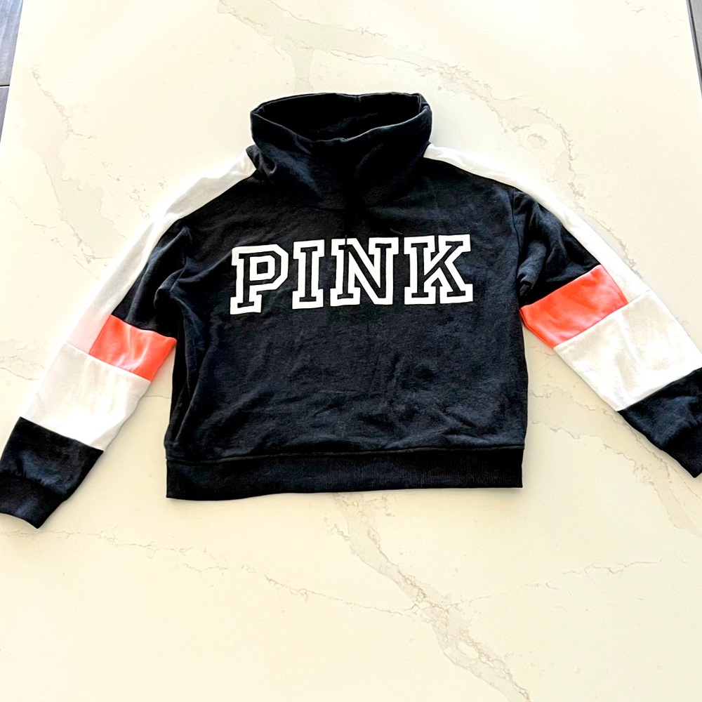 PINK Victoria’s Secret Colorblock Cowlneck Hoodie